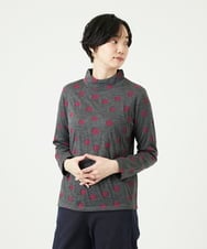 NGKAE22180 GIANNI LO GIUDICE(ジャンニ ロ ジュディチェ) [洗える・日本製]先染め接結ドットジャガードカットソー グレー