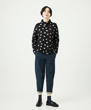 NGKAE22180 GIANNI LO GIUDICE(ジャンニ ロ ジュディチェ) [洗える・日本製]先染め接結ドットジャガードカットソー ブラック