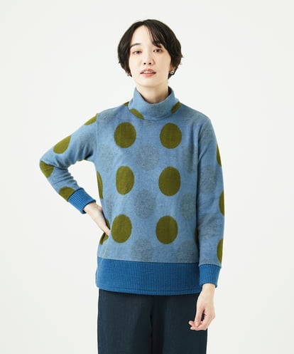 NGKAE35230 GIANNI LO GIUDICE [洗える・日本製]起毛パイルジャガードドットトップス