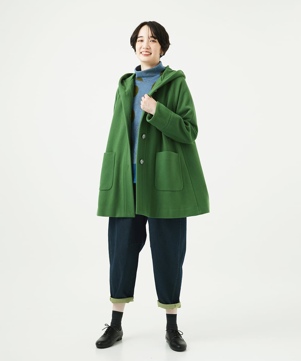 NGKAE35230 GIANNI LO GIUDICE(ジャンニ ロ ジュディチェ) [洗える・日本製]起毛パイルジャガードドットトップス ネイビーブルー