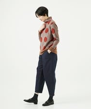 NGKAE35230 GIANNI LO GIUDICE(ジャンニ ロ ジュディチェ) [洗える・日本製]起毛パイルジャガードドットトップス ベージュ