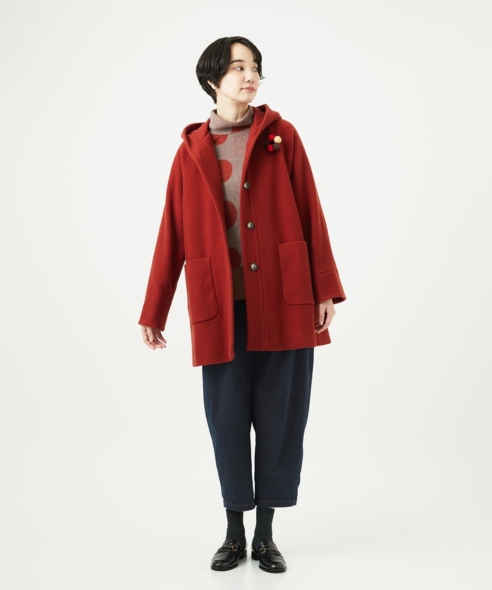 NGKAE35230 GIANNI LO GIUDICE(ジャンニ ロ ジュディチェ) [洗える・日本製]起毛パイルジャガードドットトップス ベージュ