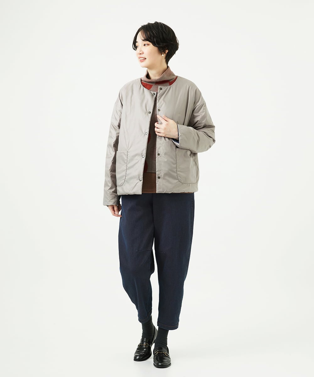 NGKAE35230 GIANNI LO GIUDICE(ジャンニ ロ ジュディチェ) [洗える・日本製]起毛パイルジャガードドットトップス ベージュ