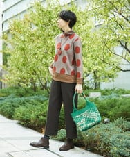 NGKAE35230 GIANNI LO GIUDICE(ジャンニ ロ ジュディチェ) [洗える・日本製]起毛パイルジャガードドットトップス ベージュ