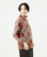 NGKAE35230 GIANNI LO GIUDICE(ジャンニ ロ ジュディチェ) [洗える・日本製]起毛パイルジャガードドットトップス ベージュ