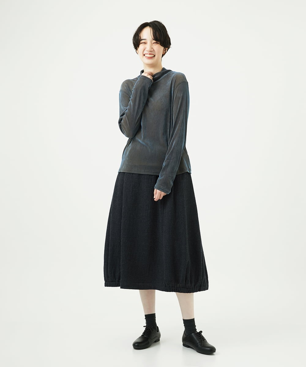 NGKAE40180 GIANNI LO GIUDICE(ジャンニ ロ ジュディチェ) [洗える・日本製]タマムシパイルフロッキーカットソー ブルー