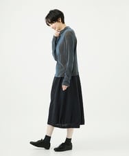 NGKAE40180 GIANNI LO GIUDICE(ジャンニ ロ ジュディチェ) [洗える・日本製]タマムシパイルフロッキーカットソー ブルー