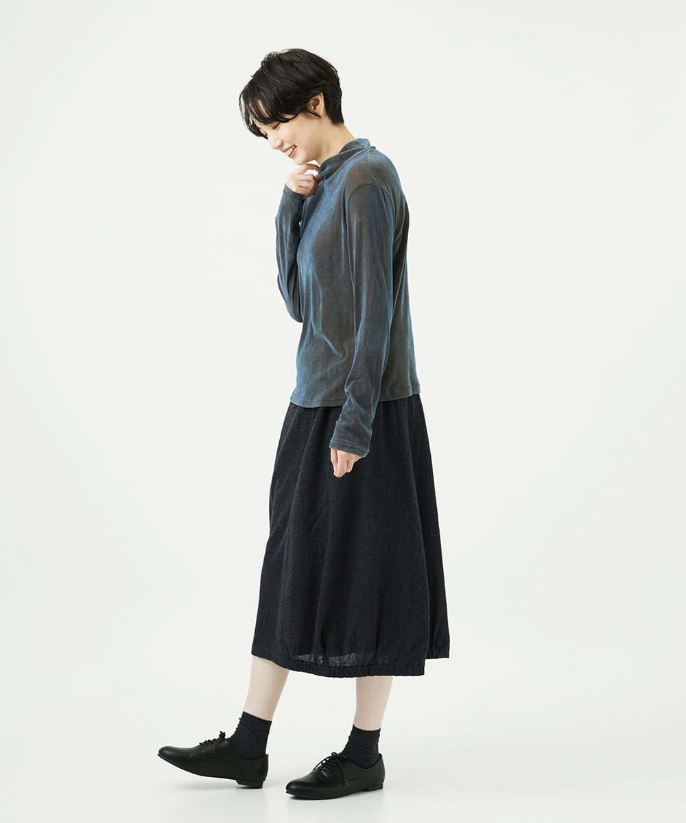 NGKAE40180 GIANNI LO GIUDICE(ジャンニ ロ ジュディチェ) [洗える・日本製]タマムシパイルフロッキーカットソー ブルー