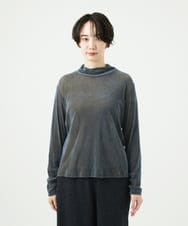 NGKAE40180 GIANNI LO GIUDICE(ジャンニ ロ ジュディチェ) [洗える・日本製]タマムシパイルフロッキーカットソー ブルー