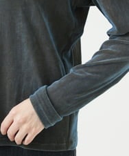 NGKAE40180 GIANNI LO GIUDICE(ジャンニ ロ ジュディチェ) [洗える・日本製]タマムシパイルフロッキーカットソー ブルー