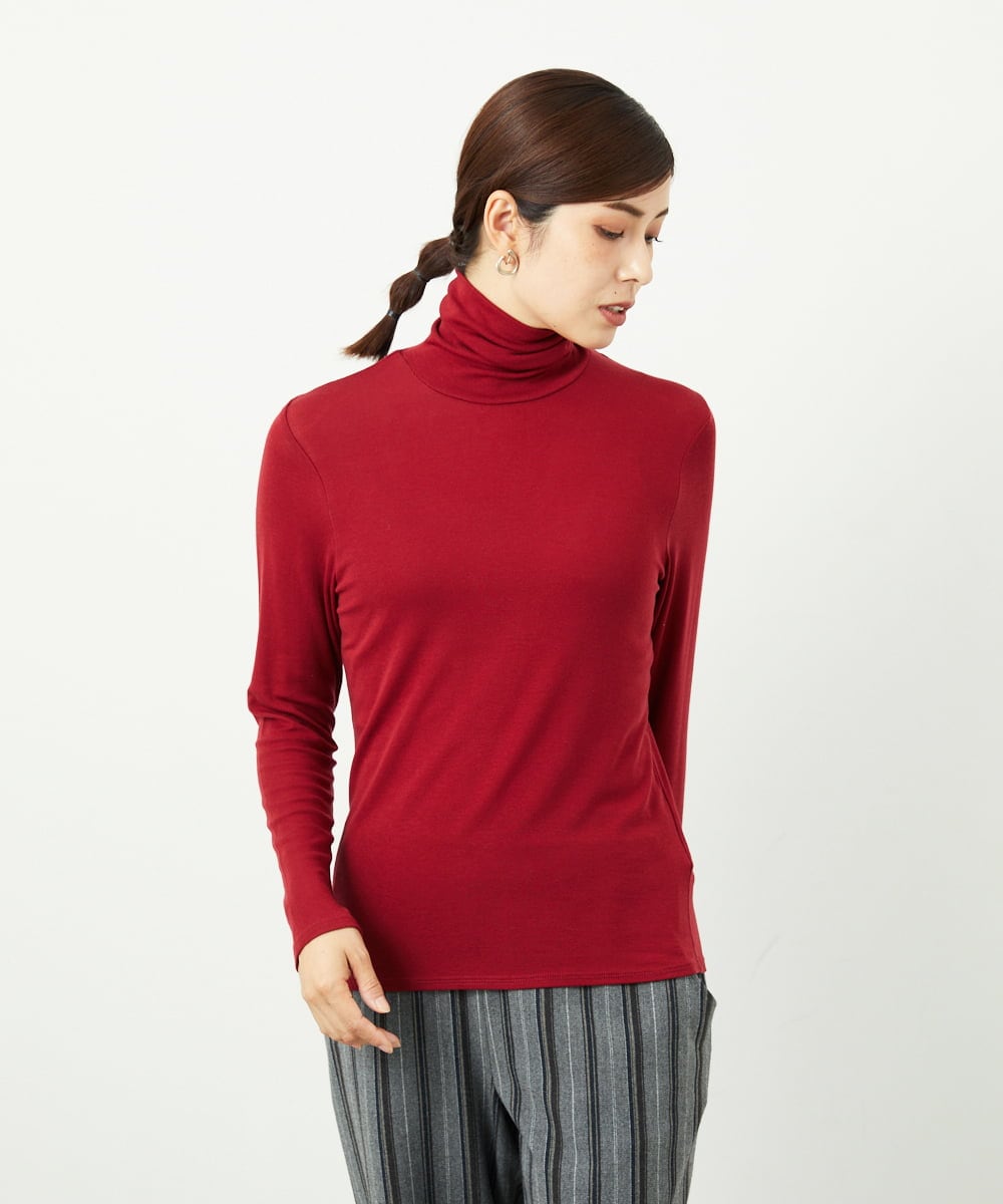 NGKAF10110 GIANNI LO GIUDICE(ジャンニ ロ ジュディチェ) [洗える]テンセルウールガーゼフライスカットソー レッド