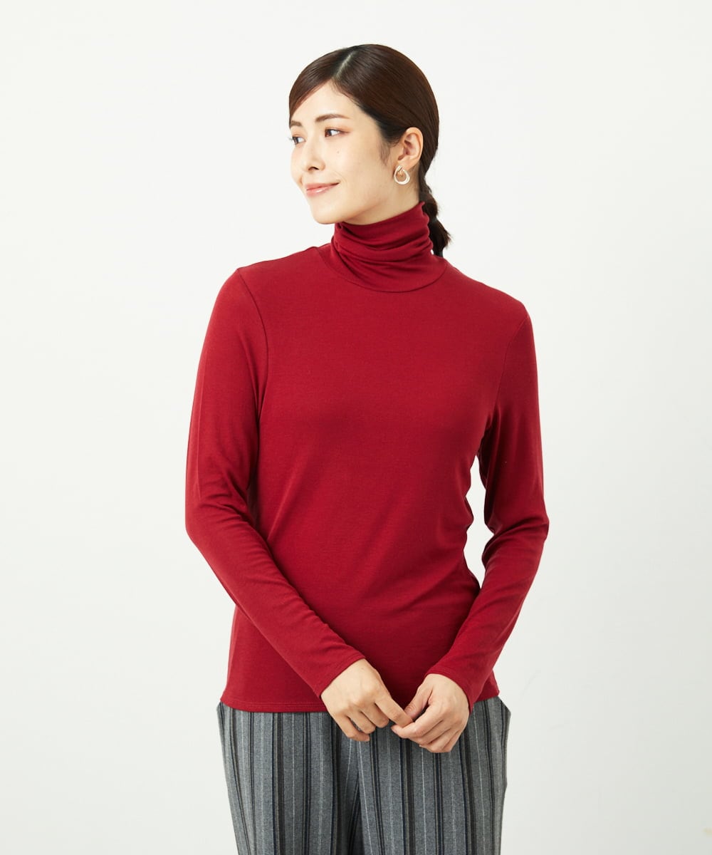 NGKAF10110 GIANNI LO GIUDICE(ジャンニ ロ ジュディチェ) [洗える]テンセルウールガーゼフライスカットソー レッド