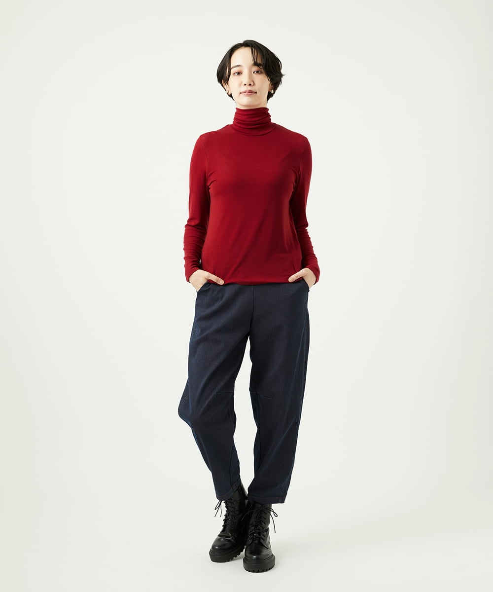 NGKAF10110 GIANNI LO GIUDICE(ジャンニ ロ ジュディチェ) [洗える]テンセルウールガーゼフライスカットソー レッド