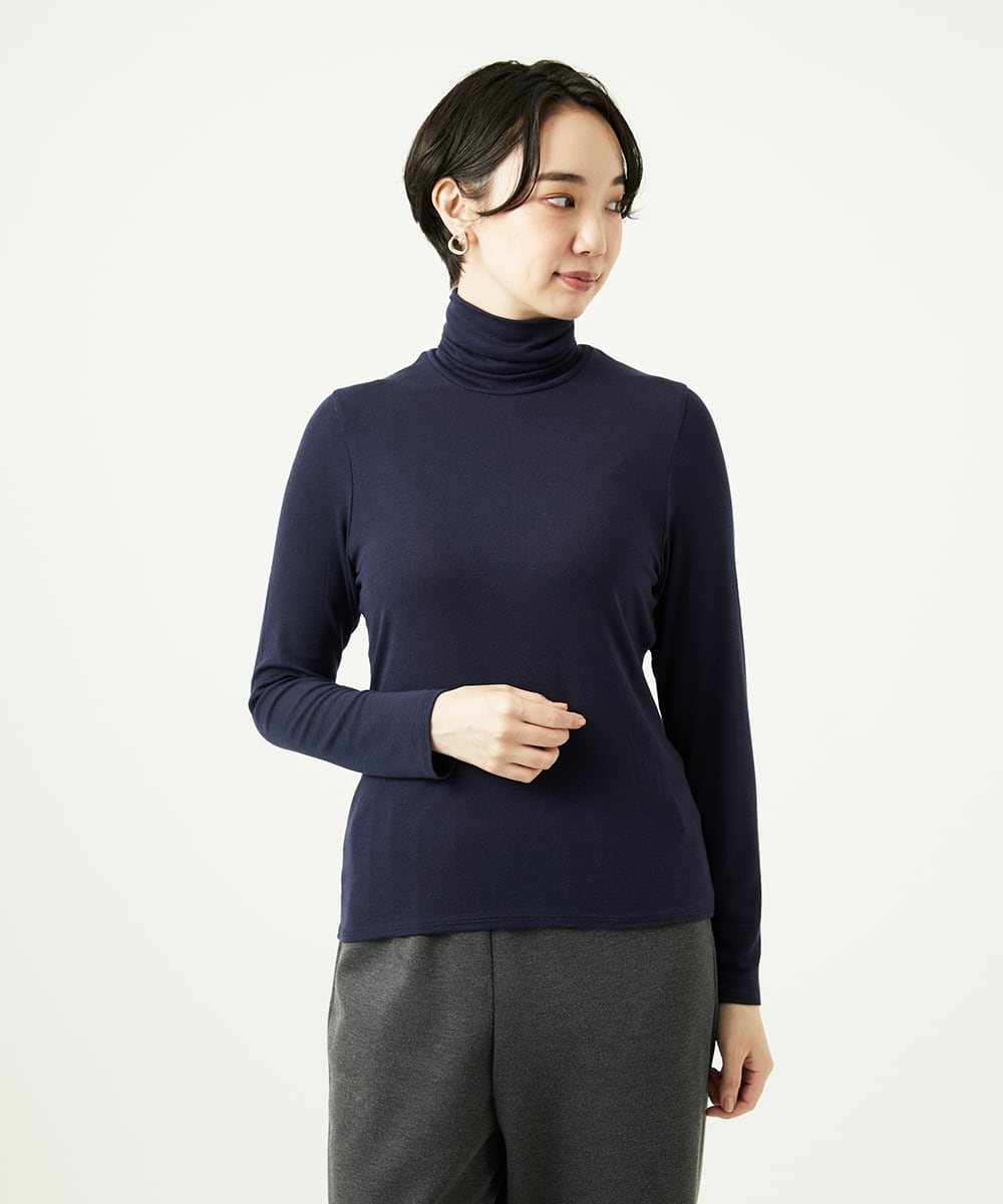 NGKAF10110 GIANNI LO GIUDICE(ジャンニ ロ ジュディチェ) [洗える]テンセルウールガーゼフライスカットソー ネイビー