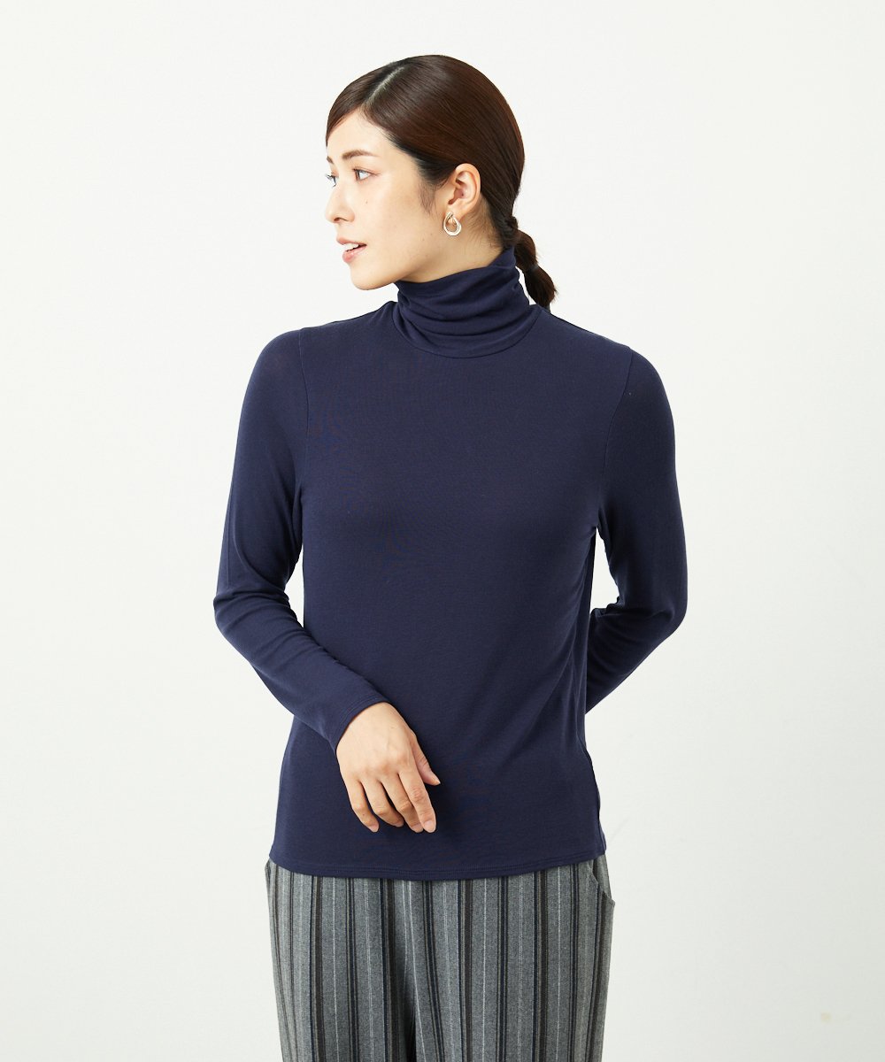 NGKAF10110 GIANNI LO GIUDICE(ジャンニ ロ ジュディチェ) [洗える]テンセルウールガーゼフライスカットソー ネイビー