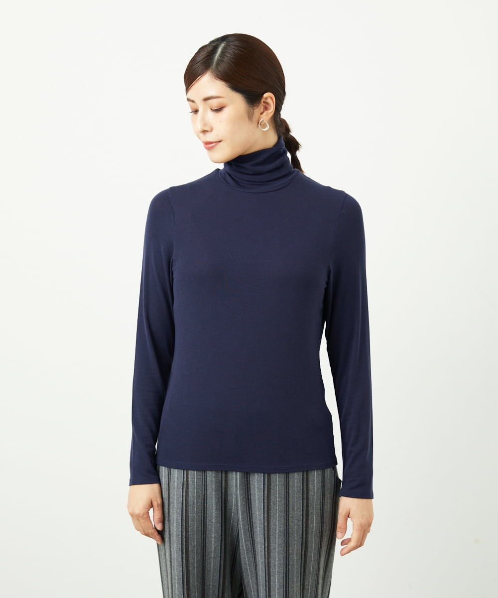 NGKAF10110 GIANNI LO GIUDICE(ジャンニ ロ ジュディチェ) [洗える]テンセルウールガーゼフライスカットソー ネイビー