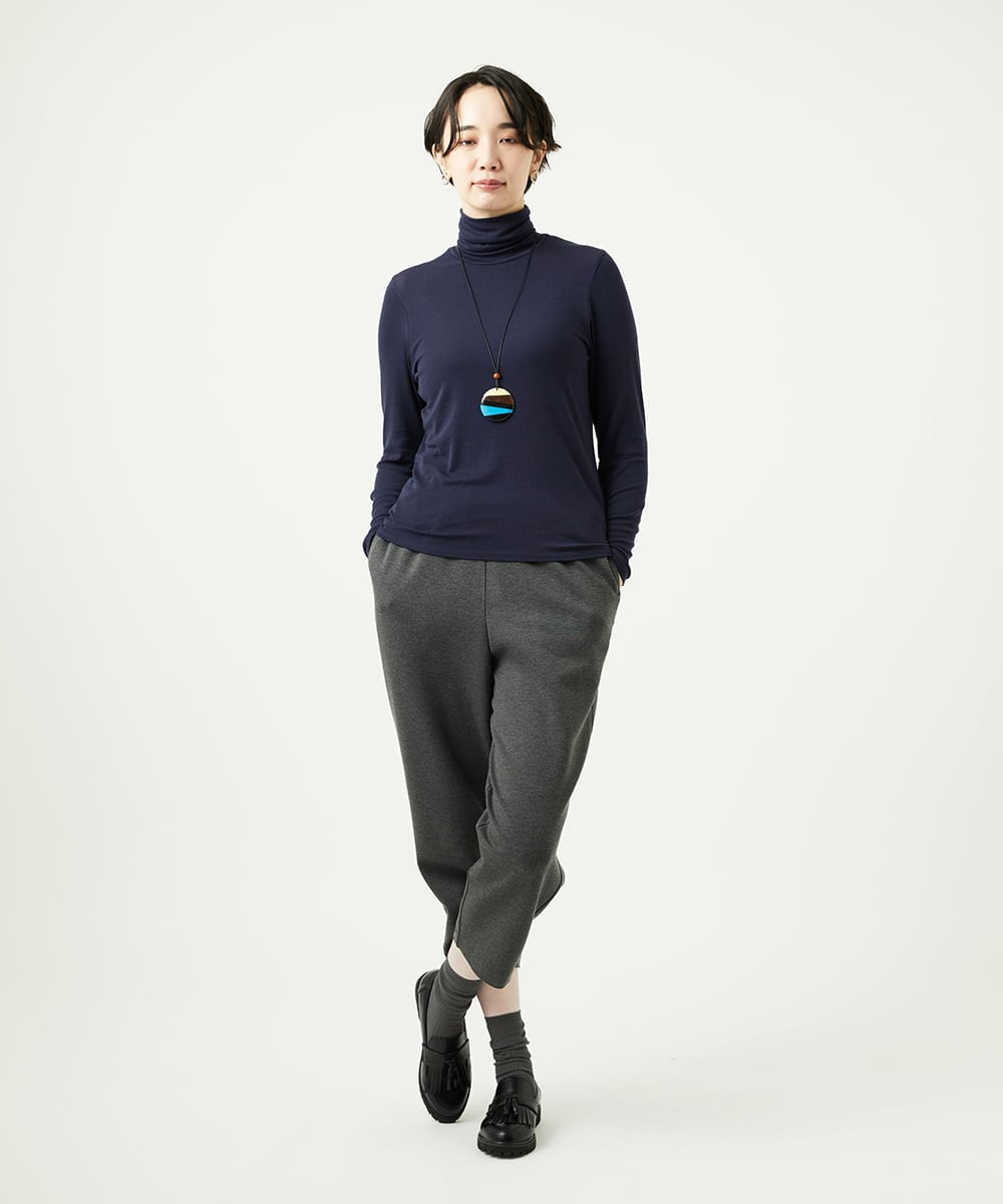 NGKAF10110 GIANNI LO GIUDICE(ジャンニ ロ ジュディチェ) [洗える]テンセルウールガーゼフライスカットソー ネイビー