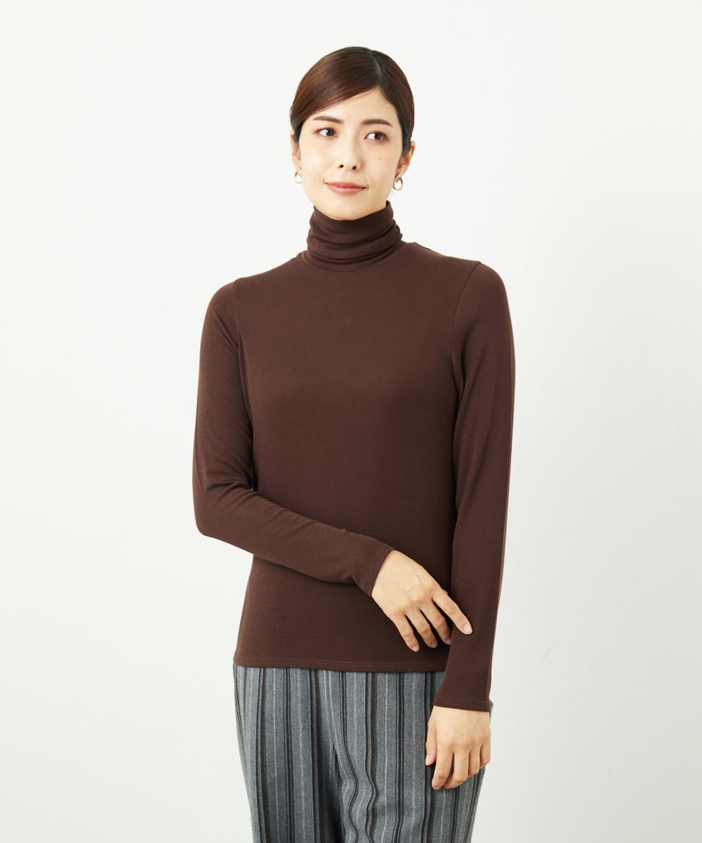 NGKAF10110 GIANNI LO GIUDICE(ジャンニ ロ ジュディチェ) [洗える]テンセルウールガーゼフライスカットソー ブラウン