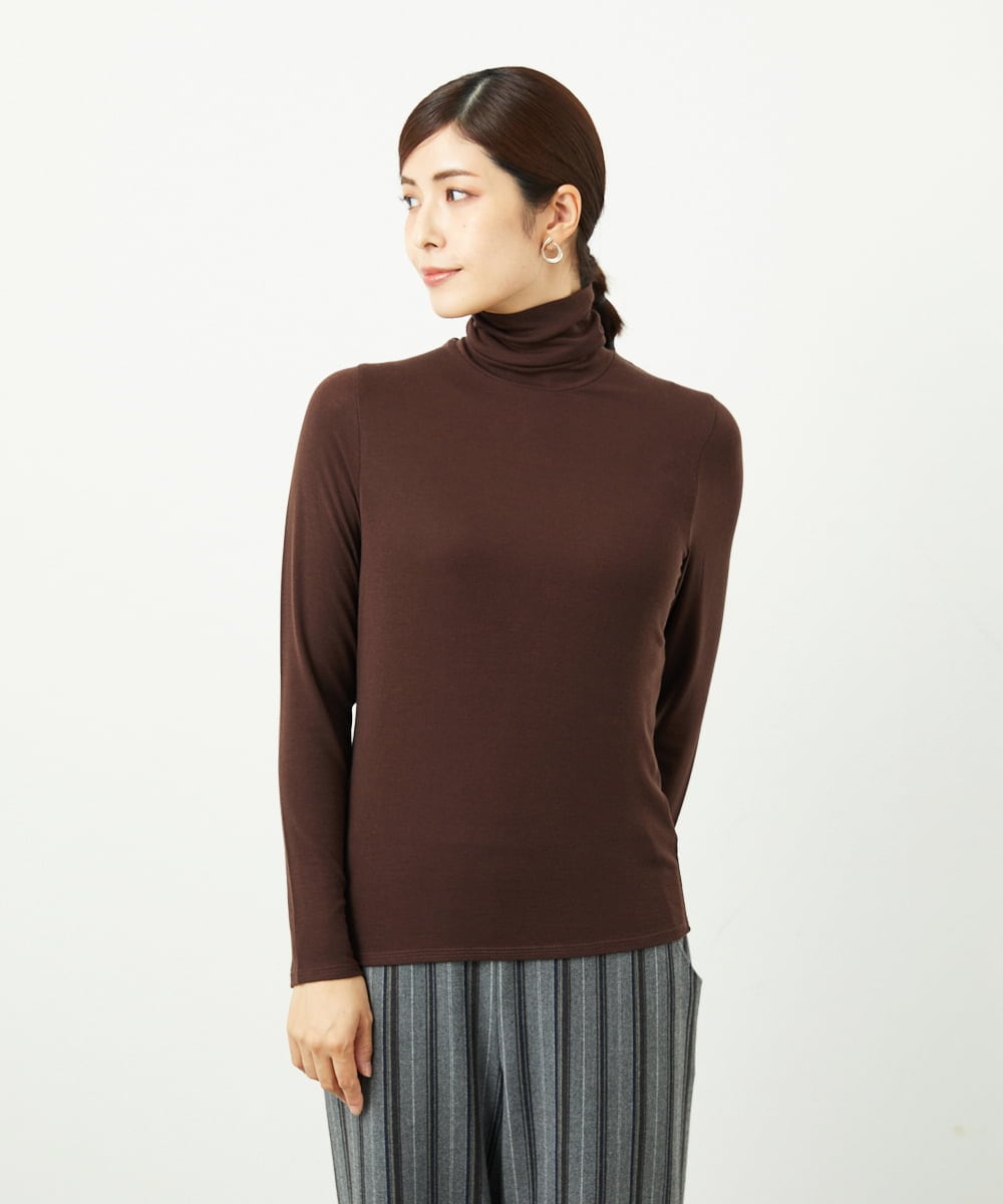 NGKAF10110 GIANNI LO GIUDICE(ジャンニ ロ ジュディチェ) [洗える]テンセルウールガーゼフライスカットソー ブラウン