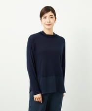 NGKAF11130 GIANNI LO GIUDICE(ジャンニ ロ ジュディチェ) [洗える・日本製]リヨセルウールガーゼフライスカットソー ネイビー