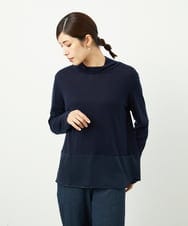NGKAF11130 GIANNI LO GIUDICE(ジャンニ ロ ジュディチェ) [洗える・日本製]リヨセルウールガーゼフライスカットソー ネイビー