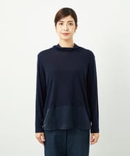 NGKAF11130 GIANNI LO GIUDICE(ジャンニ ロ ジュディチェ) [洗える・日本製]リヨセルウールガーゼフライスカットソー ネイビー