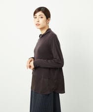 NGKAF11130 GIANNI LO GIUDICE(ジャンニ ロ ジュディチェ) [洗える・日本製]リヨセルウールガーゼフライスカットソー ブラウン