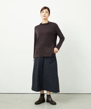 NGKAF11130 GIANNI LO GIUDICE(ジャンニ ロ ジュディチェ) [洗える・日本製]リヨセルウールガーゼフライスカットソー ブラウン