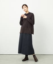 NGKAF11130 GIANNI LO GIUDICE(ジャンニ ロ ジュディチェ) [洗える・日本製]リヨセルウールガーゼフライスカットソー ブラウン