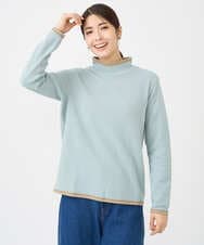 NGKAF13170 GIANNI LO GIUDICE(ジャンニ ロ ジュディチェ) [洗える・日本製]ハイネックコットンウェーブリバーカットソー ライトブルー