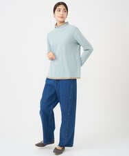 NGKAF13170 GIANNI LO GIUDICE(ジャンニ ロ ジュディチェ) [洗える・日本製]ハイネックコットンウェーブリバーカットソー ライトブルー