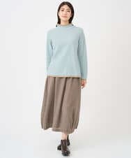 NGKAF13170 GIANNI LO GIUDICE(ジャンニ ロ ジュディチェ) [洗える・日本製]ハイネックコットンウェーブリバーカットソー ライトブルー