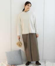 NGKAF13170 GIANNI LO GIUDICE(ジャンニ ロ ジュディチェ) [洗える・日本製]ハイネックコットンウェーブリバーカットソー ベージュ