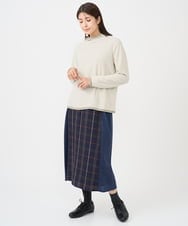 NGKAF13170 GIANNI LO GIUDICE(ジャンニ ロ ジュディチェ) [洗える・日本製]ハイネックコットンウェーブリバーカットソー ベージュ