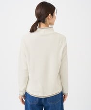 NGKAF13170 GIANNI LO GIUDICE(ジャンニ ロ ジュディチェ) [洗える・日本製]ハイネックコットンウェーブリバーカットソー ベージュ