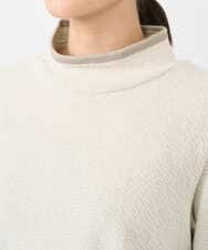 NGKAF13170 GIANNI LO GIUDICE(ジャンニ ロ ジュディチェ) [洗える・日本製]ハイネックコットンウェーブリバーカットソー ベージュ