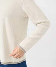 NGKAF13170 GIANNI LO GIUDICE(ジャンニ ロ ジュディチェ) [洗える・日本製]ハイネックコットンウェーブリバーカットソー ベージュ