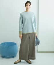 NGKAF14170 GIANNI LO GIUDICE(ジャンニ ロ ジュディチェ) [洗える・日本製]コットンウェーブリバー配色カットソー ライトブルー