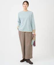 NGKAF14170 GIANNI LO GIUDICE(ジャンニ ロ ジュディチェ) [洗える・日本製]コットンウェーブリバー配色カットソー ライトブルー