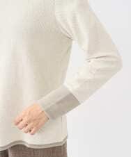 NGKAF14170 GIANNI LO GIUDICE(ジャンニ ロ ジュディチェ) [洗える・日本製]コットンウェーブリバー配色カットソー ベージュ