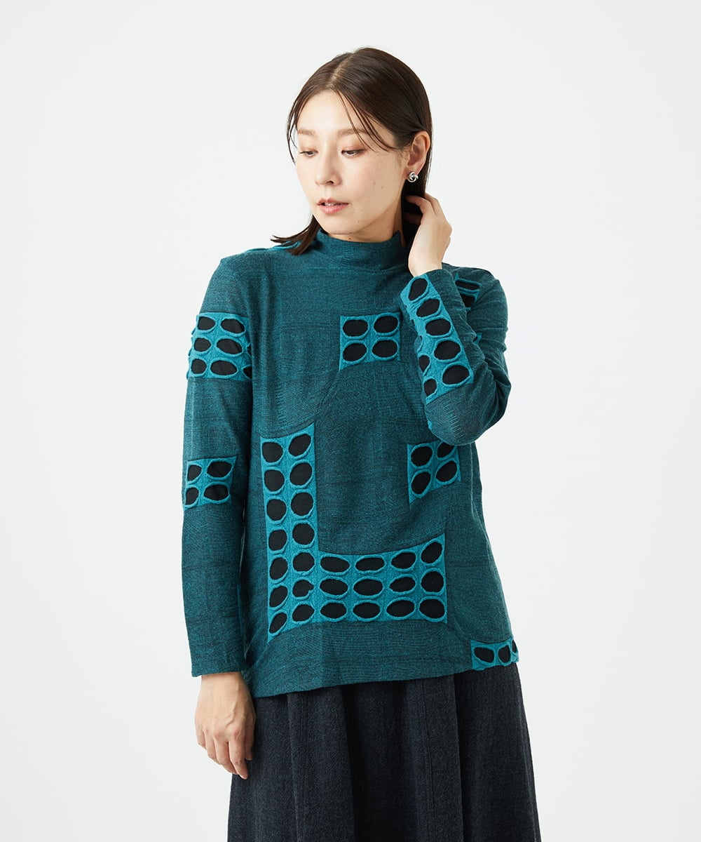 NGKAF17250 GIANNI LO GIUDICE(ジャンニ ロ ジュディチェ) [日本製]バースト水玉カットソー ブルー