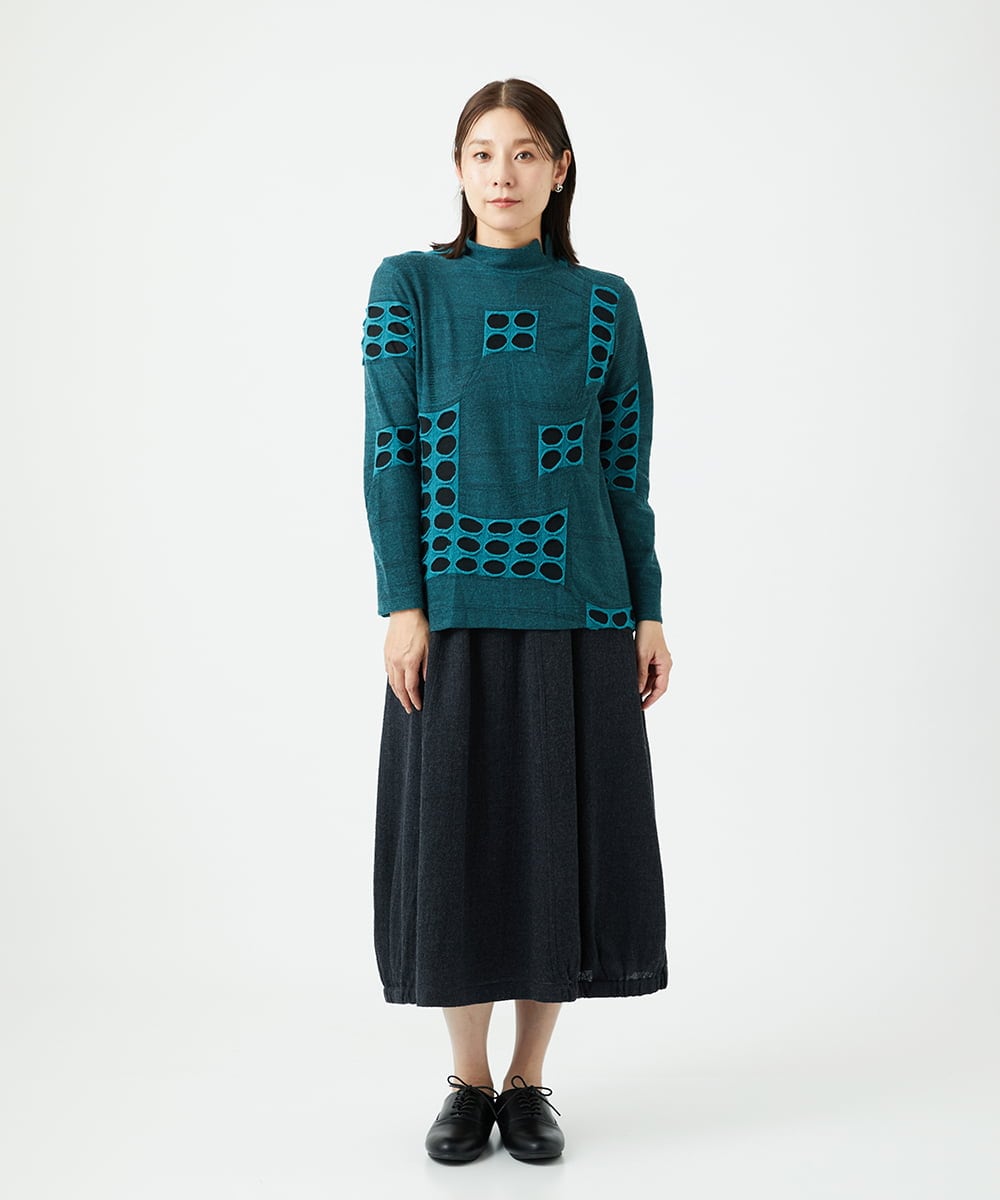 NGKAF17250 GIANNI LO GIUDICE(ジャンニ ロ ジュディチェ) [日本製]バースト水玉カットソー ブルー