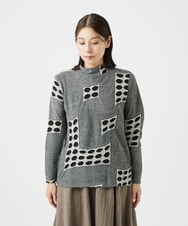 NGKAF17250 GIANNI LO GIUDICE(ジャンニ ロ ジュディチェ) [日本製]バースト水玉カットソー グレー