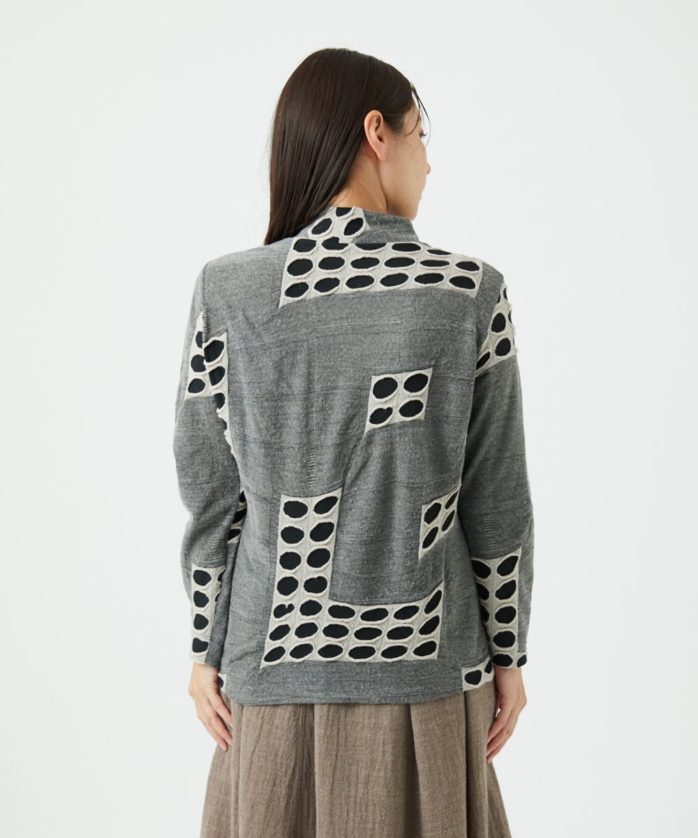 NGKAF17250 GIANNI LO GIUDICE(ジャンニ ロ ジュディチェ) [日本製]バースト水玉カットソー グレー