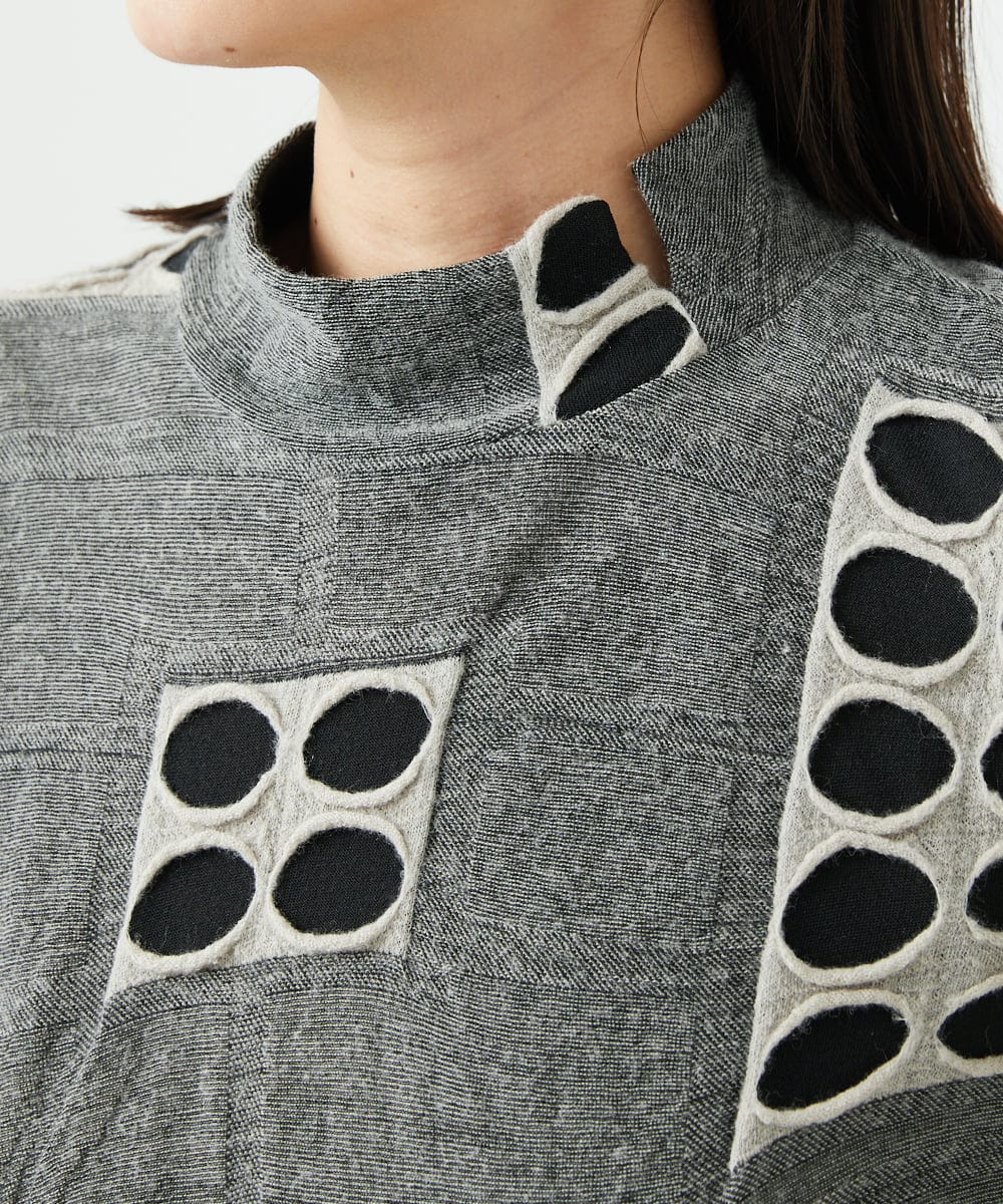 NGKAF17250 GIANNI LO GIUDICE(ジャンニ ロ ジュディチェ) [日本製]バースト水玉カットソー グレー