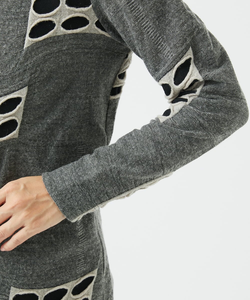 NGKAF17250 GIANNI LO GIUDICE(ジャンニ ロ ジュディチェ) [日本製]バースト水玉カットソー グレー