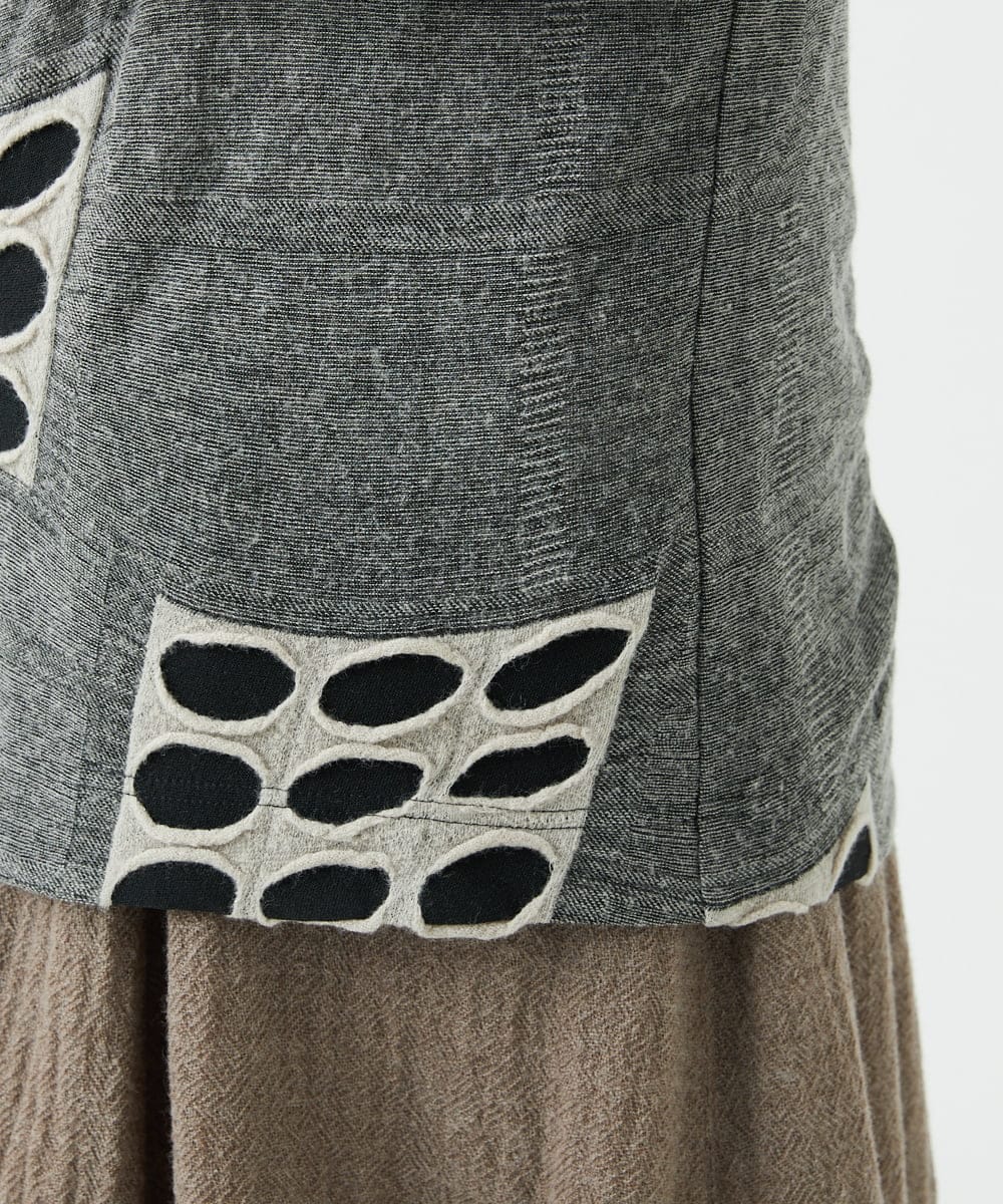 NGKAF17250 GIANNI LO GIUDICE(ジャンニ ロ ジュディチェ) [日本製]バースト水玉カットソー グレー