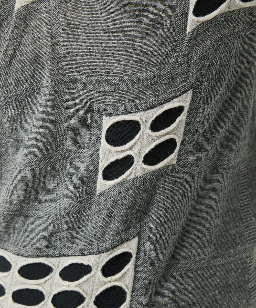 NGKAF17250 GIANNI LO GIUDICE(ジャンニ ロ ジュディチェ) [日本製]バースト水玉カットソー グレー