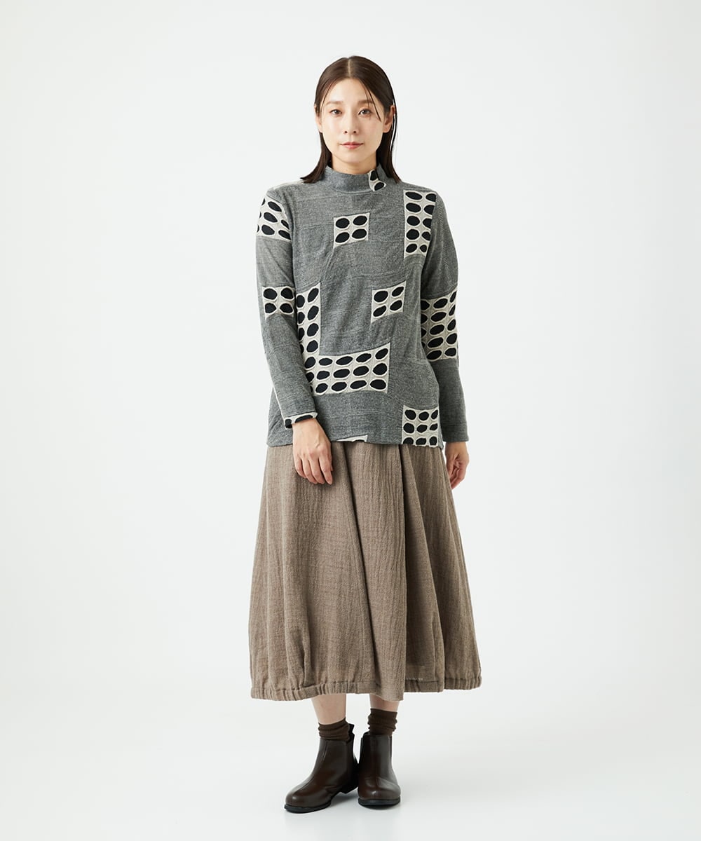 NGKAF17250 GIANNI LO GIUDICE(ジャンニ ロ ジュディチェ) [日本製]バースト水玉カットソー グレー