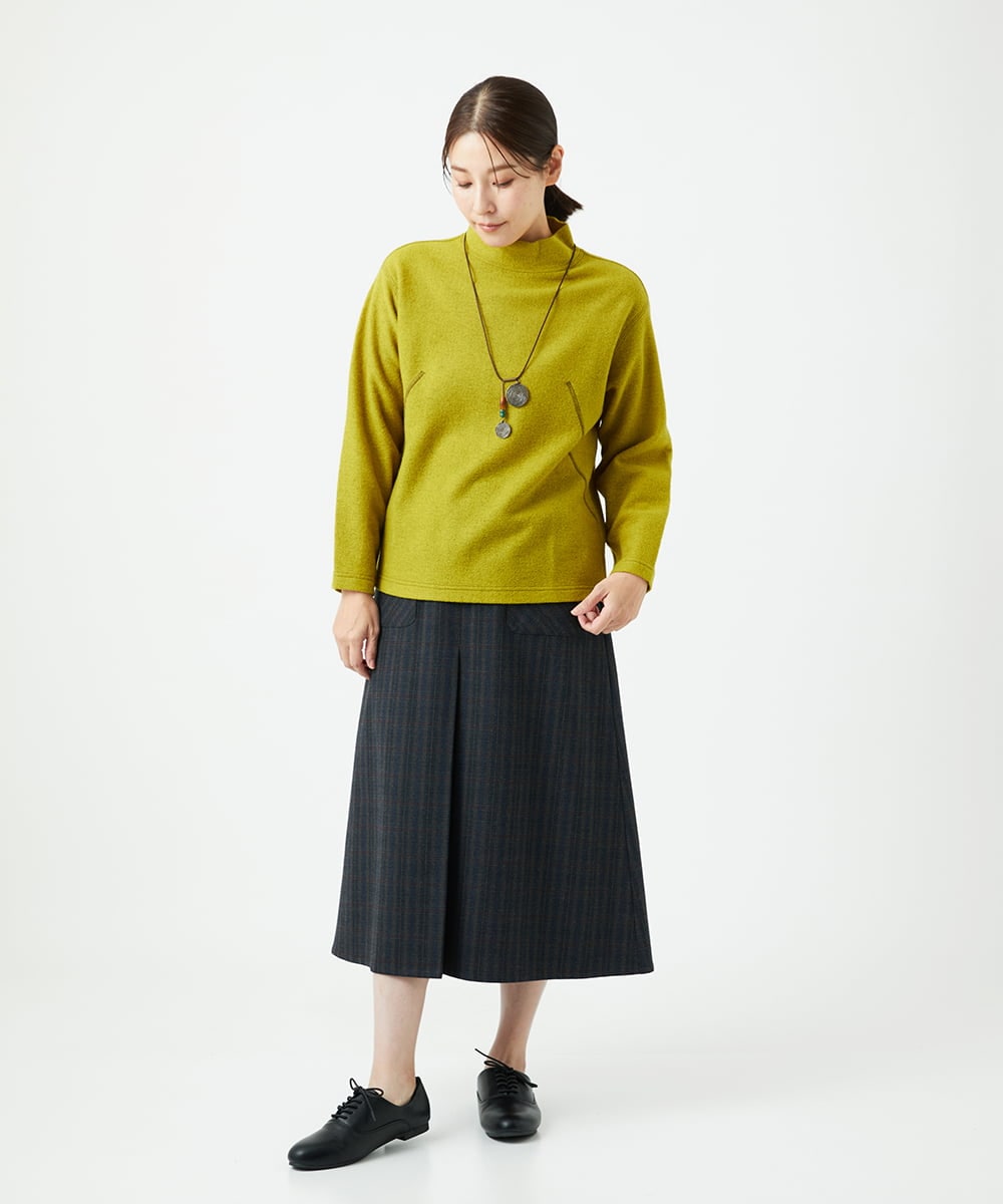 NGKAF18250 GIANNI LO GIUDICE(ジャンニ ロ ジュディチェ) [日本製]ウールマイクロループカットソー イエロー